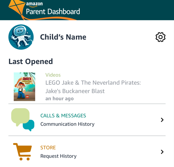Панель родителя Amazon Kids+