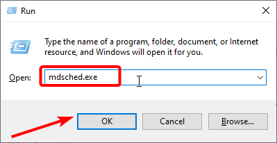 Запуск средства диагностики памяти Windows mdsched