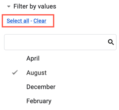 Опционально нажмите Выделить всё или Снять выделение