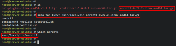 Проверка установки nerdctl