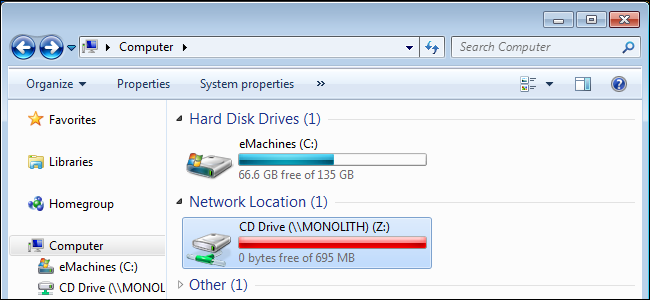 Поделиться CD/DVD‑приводом по сети — Windows