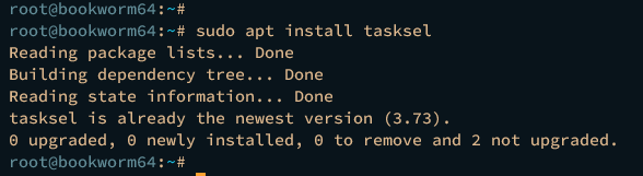 Установка tasksel через apt