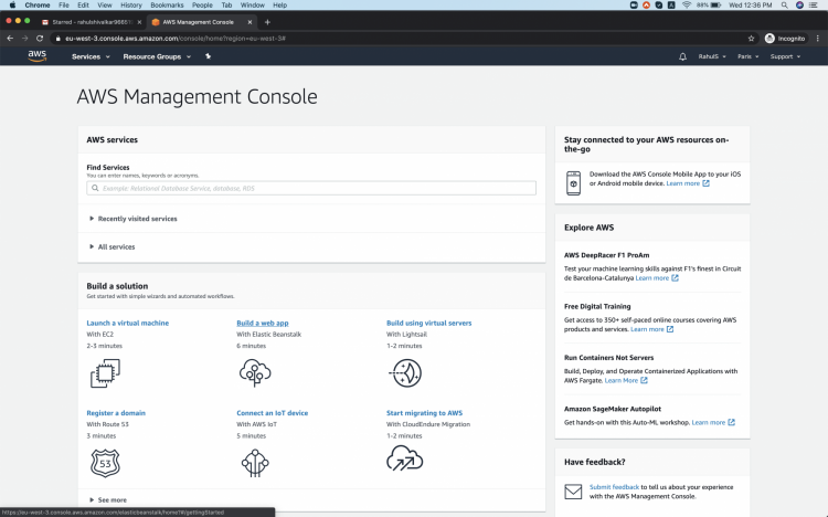 Консоль управления AWS