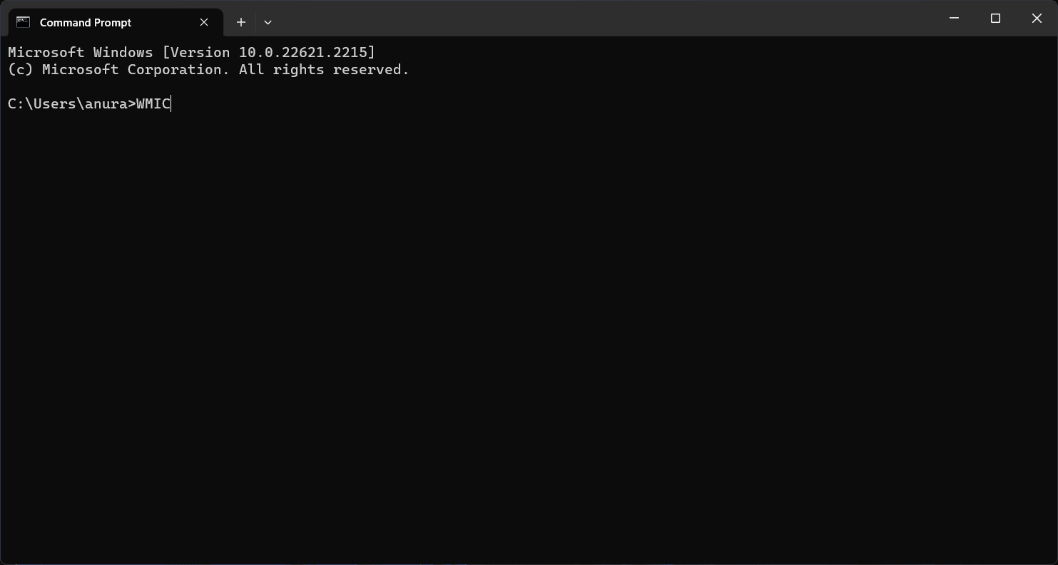 Пример вывода команды WMIC