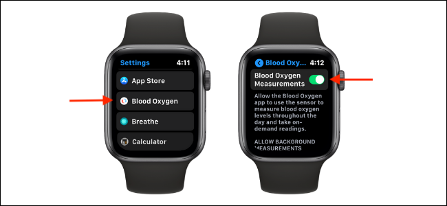 Отключить измерения кислорода в крови на Apple Watch