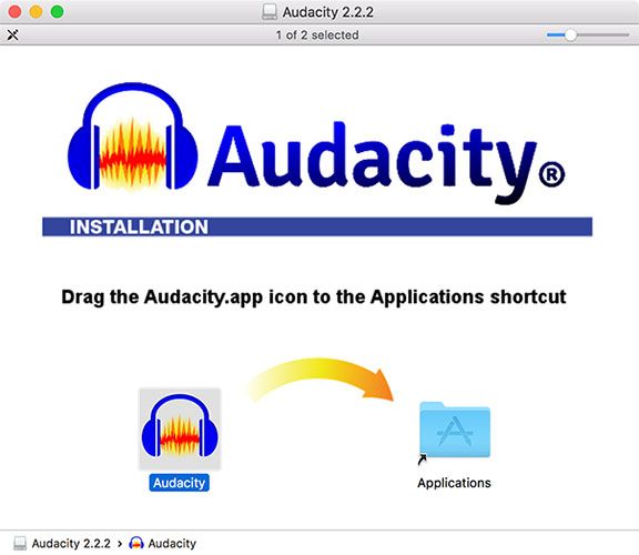 Установка Audacity на macOS