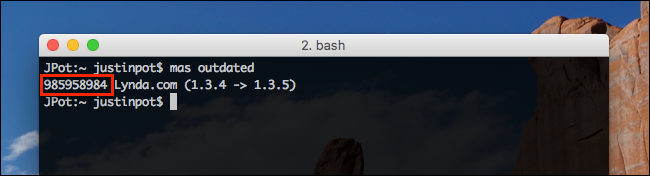 Вывод mas outdated с идентификаторами приложений