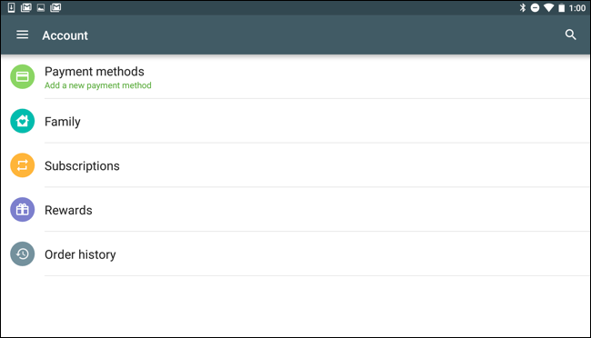Список подписок в Google Play
