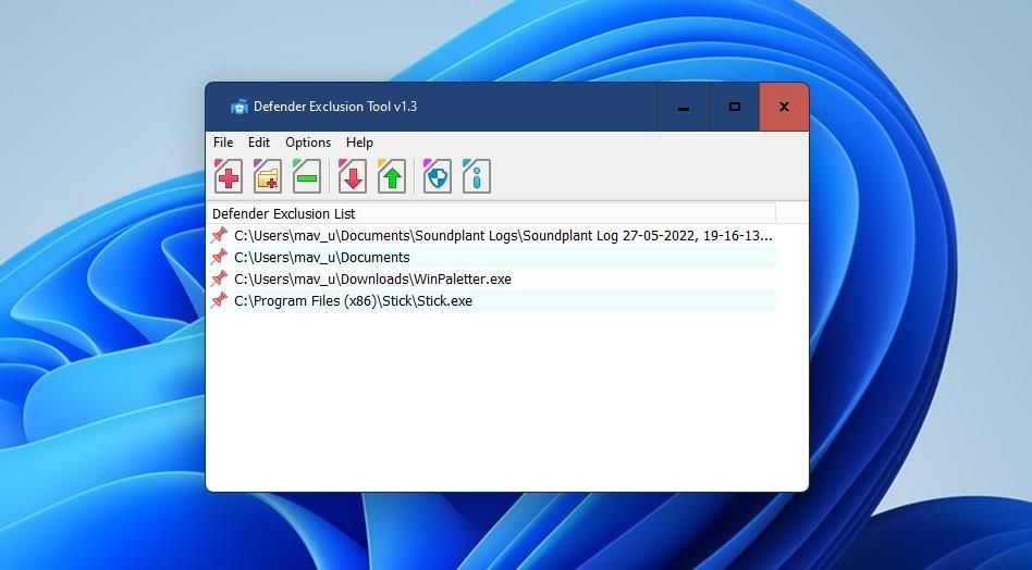 Окно Defender Exclusion Tool v1.3