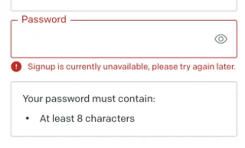 Изображение: экран ошибки при регистрации в ChatGPT