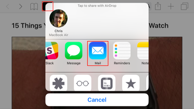 Режим чтения в Safari и отправка по почте