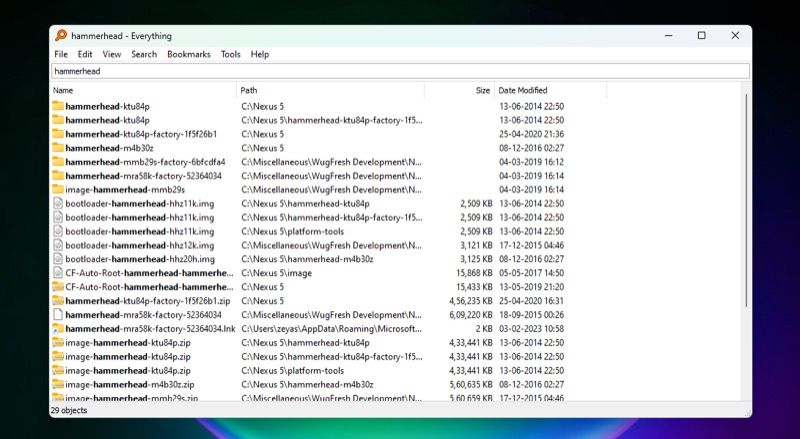 Простой поиск в Everything