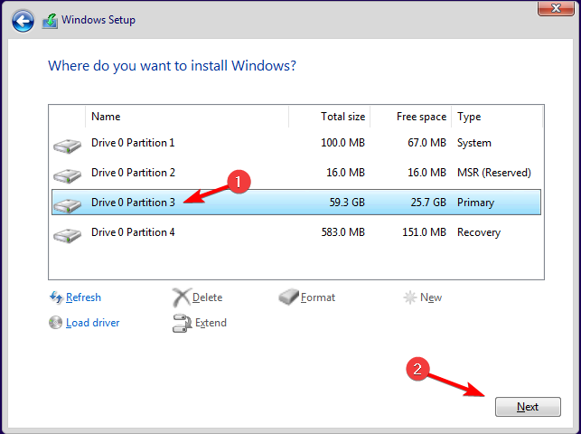 Выбор основного диска для установки Windows 11