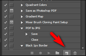 Photoshopでアクションを作成する画面の例
