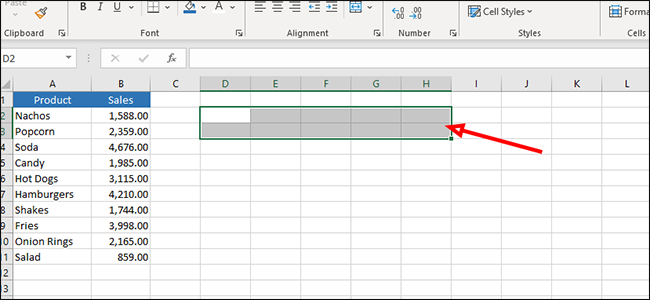 Выделение пустых ячеек для формулы