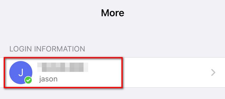 Выберите учётную запись, затем меню рядом с IP-адресом.