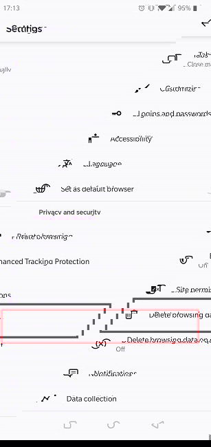 Удаление данных просмотра в Firefox