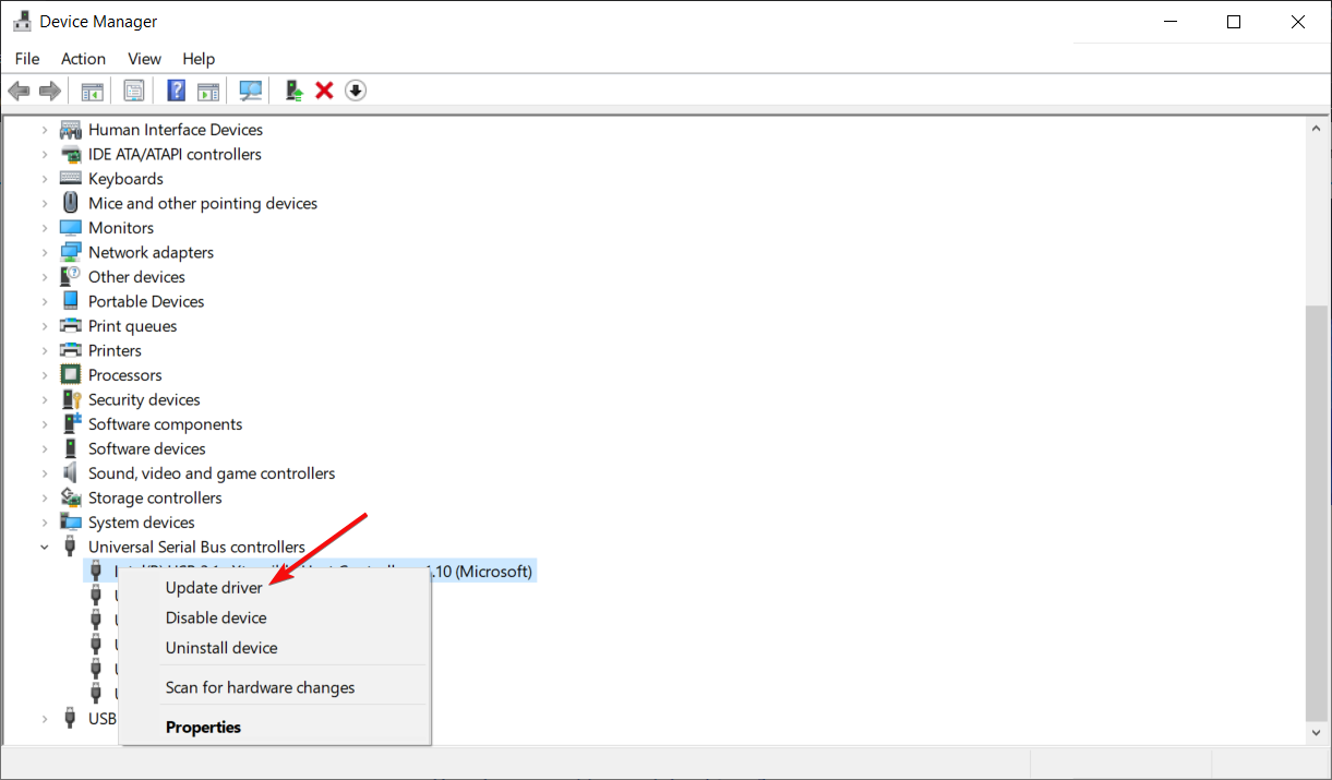 Обновление драйвера через Диспетчер устройств
