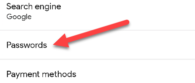 Перейдите в раздел Пароли.