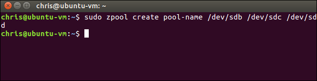 Схема трёх физических дисков для примера пула