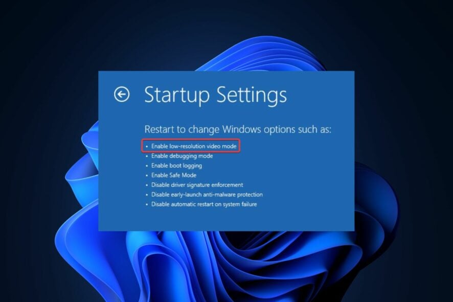 Включение VGA-only режима в Windows