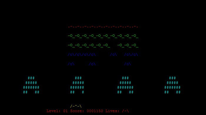 Ninvaders — текстовый Space Invaders