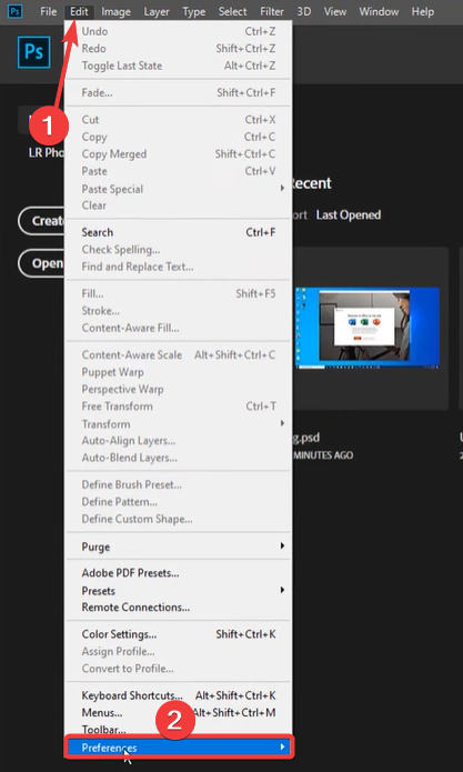 Очистка Scratch Disk в Photoshop