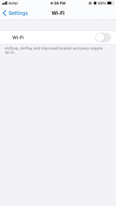 Отключение Wi-Fi на iPhone