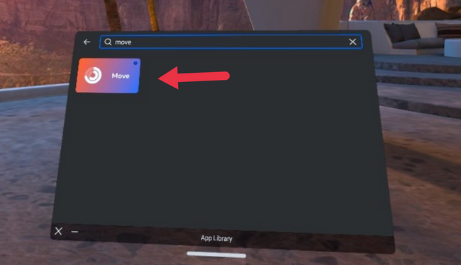 Приложение Move в результатах поиска библиотеки приложений Quest