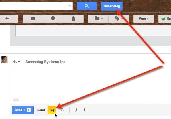 Кнопки Bananatag в Gmail