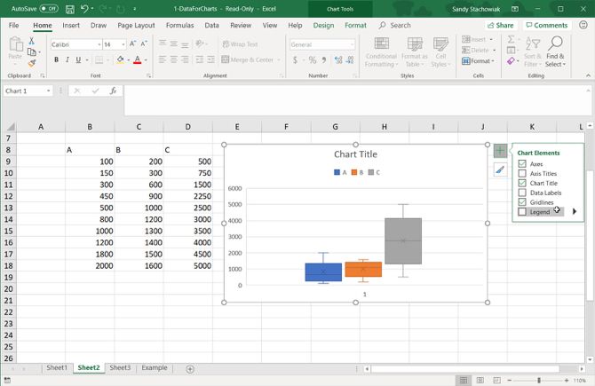 Параметры элементов диаграммы в Excel