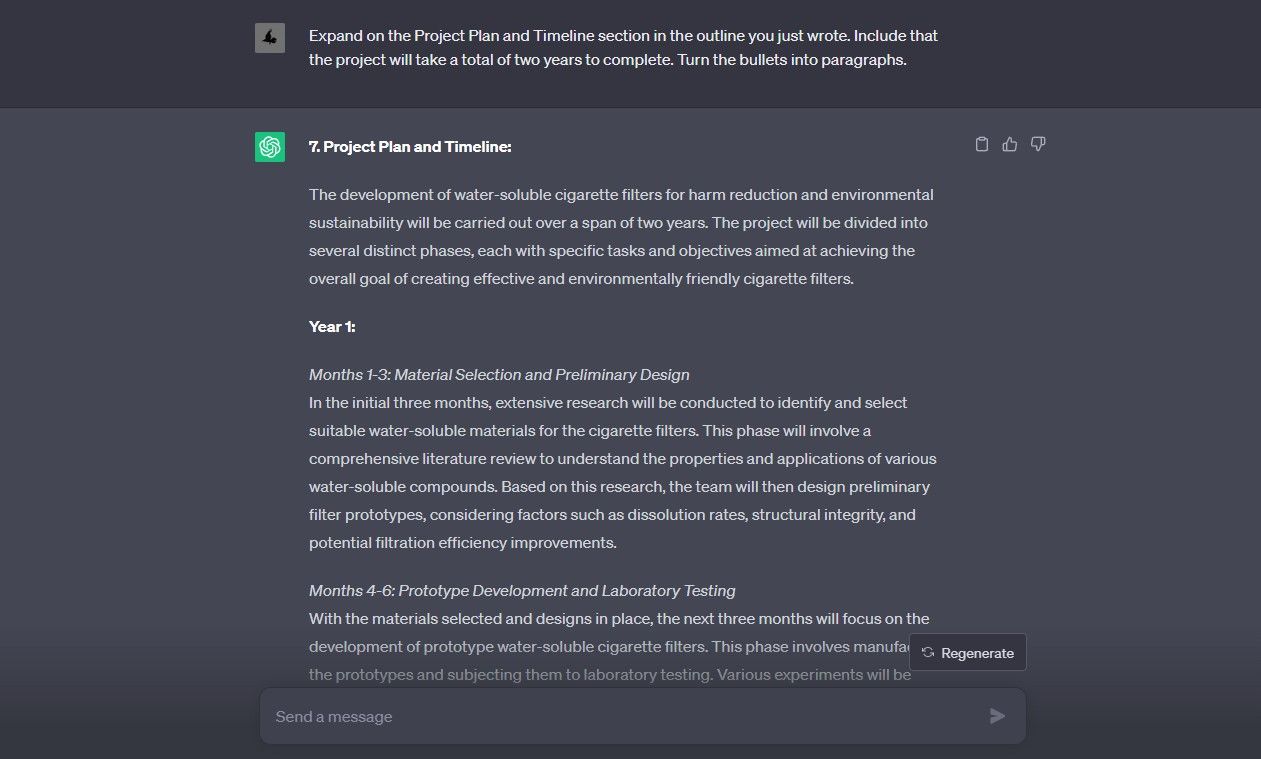 Расширение шаблона предложения с помощью ChatGPT