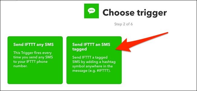 IFTTT — Триггер отправки SMS с меткой