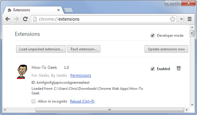 Установленное пользовательское веб‑приложение в Chrome