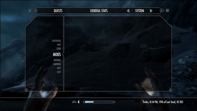 Просмотр активных модов из паузы игры