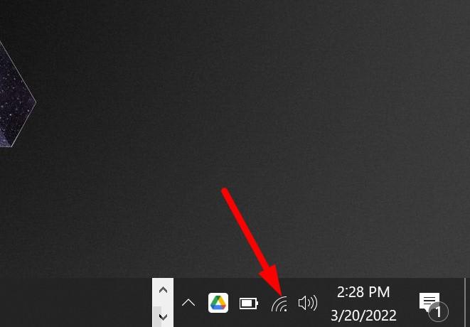 Иконка Wi‑Fi в панели задач Windows