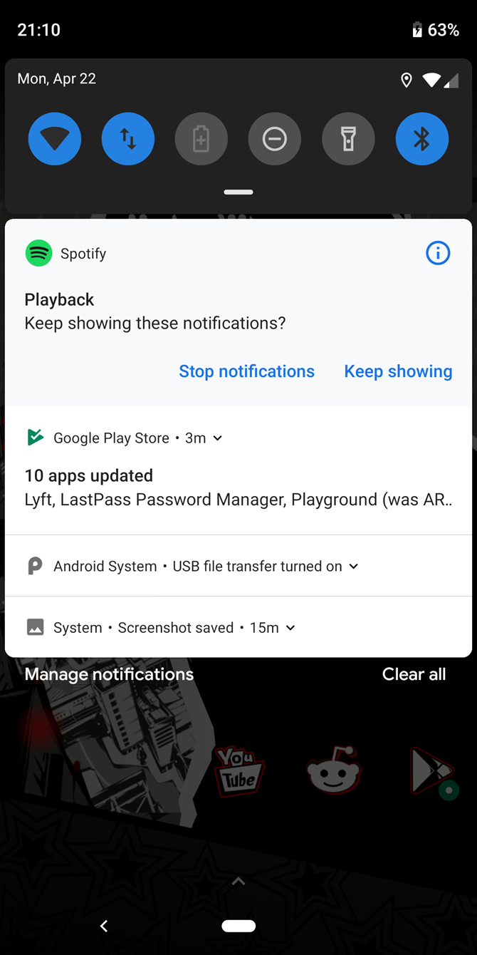 Определение источника уведомления
