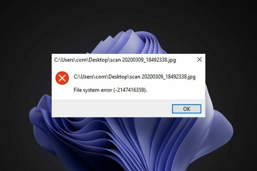 Исправление ошибки файловой системы Windows 11