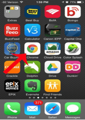 Экран истории браузера Chrome на iPhone