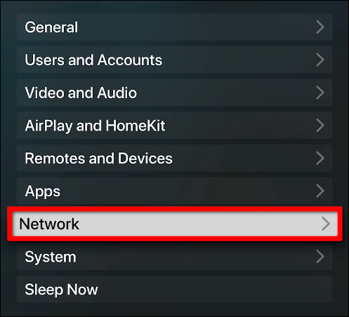 Apple TV Network Settings