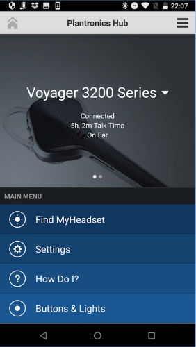 OEM‑приложение Plantronics для мониторинга батареи гарнитуры