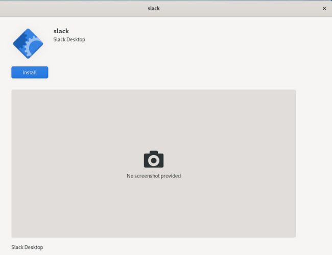 Установка Slack через центр программ Fedora