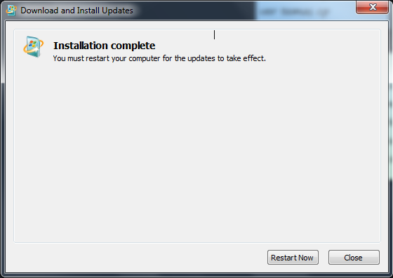 Подсказка перезагрузки после установки