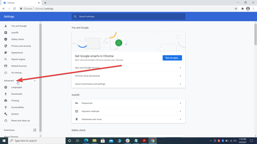 Расширенные настройки Chrome