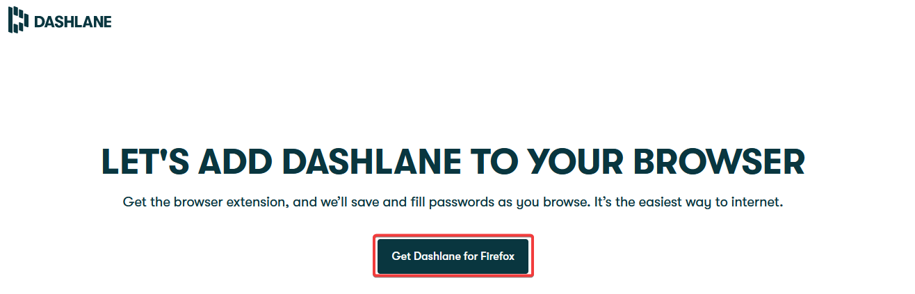 Страница Dashlane в каталоге Firefox