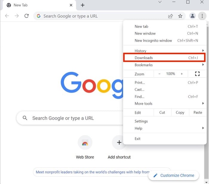 Менеджер загрузок Google Chrome с кнопкой возобновления