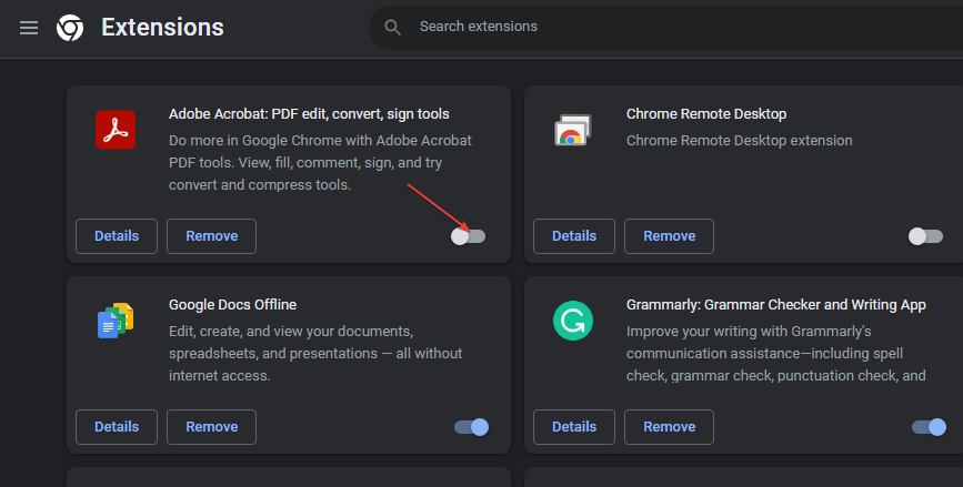 Отключение расширения Adobe в Chrome