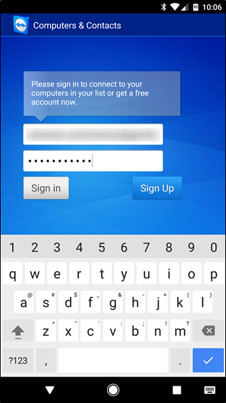 Экран 'Computers' в мобильном приложении TeamViewer