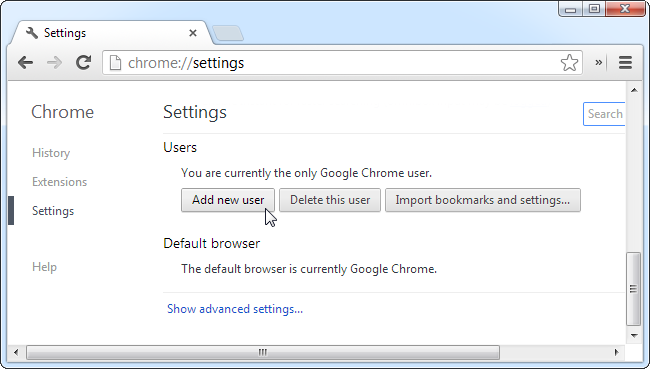 Добавление профиля в Chrome