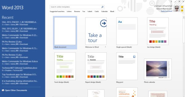 Отключить стартовый экран Office 2013